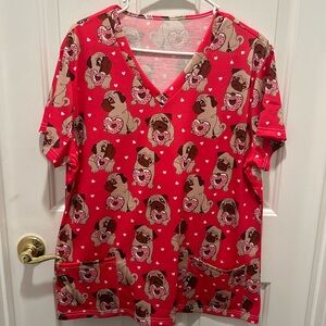 Put Heart Donut Scrub Top
